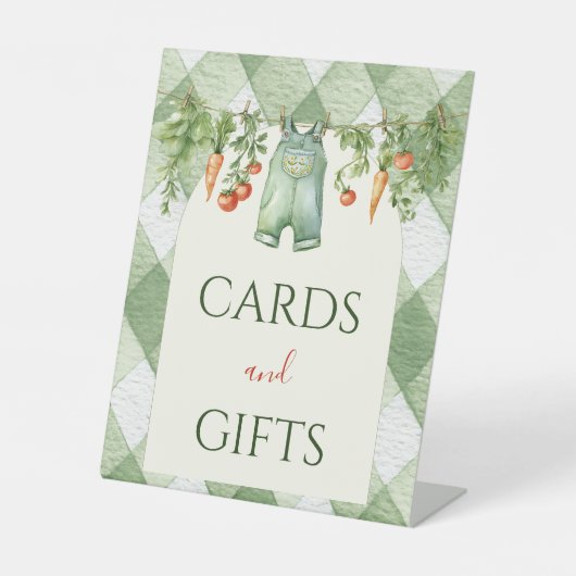 Rustic Gender Neutral Little Sprout Baby Shower 台座サイン (正面)