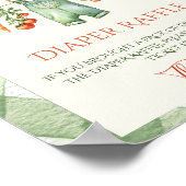 Rustic Gender Neutral Sprout Baby Shower Diaper ポスター (角)