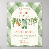 Rustic Gender Neutral Sprout Baby Shower Diaper ポスター (正面)
