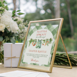 Rustic Gender Neutral Sprout Baby Shower Diaper ポスター