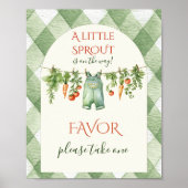 Rustic Gender Neutral Sprout Baby Shower Favor ポスター (正面)