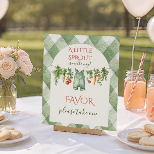 Rustic Gender Neutral Sprout Baby Shower Favor ポスター