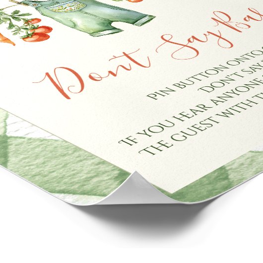 Rustic Gender Neutral Sprout Baby Shower Fun Game ポスター (角)