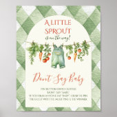 Rustic Gender Neutral Sprout Baby Shower Fun Game ポスター (正面)