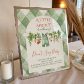 Rustic Gender Neutral Sprout Baby Shower Fun Game ポスター