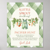 Rustic Gender Neutral Sprout Baby Shower Hunt Game ポスター (正面)
