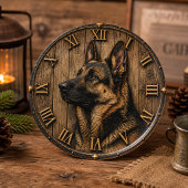 Rustic German Shepherd Portrait Farmhouse ペーパープレート