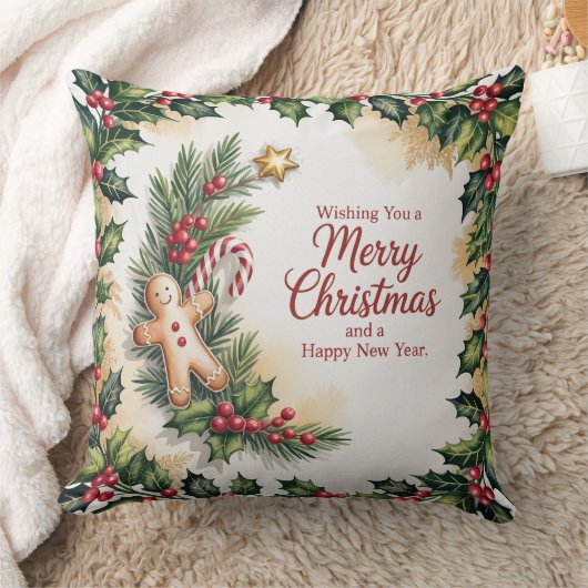 Rustic Gingerbread Holiday" クッション (ブランケット)