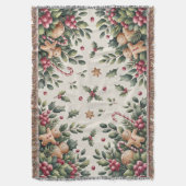 Rustic Gingerbread Holiday スローブランケット (正面縦)