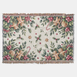 Rustic Gingerbread Holiday スローブランケット