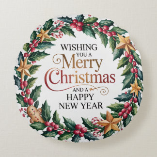 Rustic Gingerbread Holiday ラウンドクッション