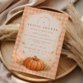 Rustic Gingham Pumpkin Bridal Shower 招待状
