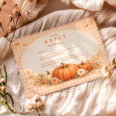 Rustic Gingham Pumpkin Fall Graduation 出欠カード