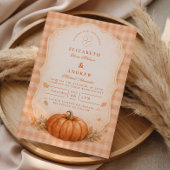 Rustic Gingham Pumpkin Fall Wedding 招待状