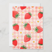 Rustic Gingham Strawberry Berry Sweet Baby Shower 招待状 (裏面)
