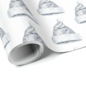 Rustic Glitzy Silver Santa Hats Christmas ラッピングペーパー (ロールコーナー)