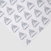 Rustic Glitzy Silver Santa Hats Christmas 薄葉紙 (詳細)