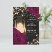 Rustic Glow Lantern Fuchsia Roses Wedding Details エンクロージャーカード (スタンド正面)