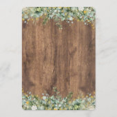 Rustic Gold Eucalyptus & White Floral Table Number 招待状 (裏面)