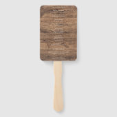 Rustic Gold Eucalyptus & White Floral Wood Wedding ハンドファン (裏面)