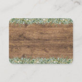 Rustic Gold Eucalyptus & White Floral Wood Wedding プレイスカード (裏面)