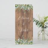 Rustic Gold Eucalyptus & White Floral Wood Wedding メニュー (スタンド正面)