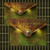 Rustic Gold Handyman Services Verde Green Rust 名刺