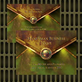 Rustic Gold Handyman Services Verde Green Rust 名刺