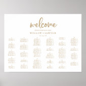 Rustic Gold Horizontal Alphabetical Seating Plan ポスター (正面)