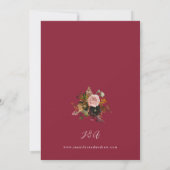 Rustic Gold, Purple, & Pink Floral 4-Berry ウェディング 招待状 (裏面)