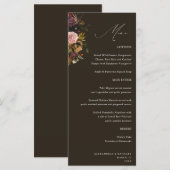 Rustic Gold, Purple, & Pink Floral 4 Brown Tall メニュー (正面/裏面)