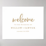 Rustic Gold Script Wedding Welcome Poster ポスター<br><div class="desc">This rustic gold script wedding welcome poster is perfect for a country wedding. The simple and modern gold and white design features unique whimsical handwritten calligraphy lettering with a contemporary minimalist boho style. Customizable in any color. Keep the design minimal and simplistic, as is, or personalize it by adding your...</div>