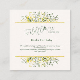 Rustic Golden Frame Wildflower Books for Baby エンクロージャーカード