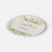 Rustic Golden Frame Wildflower on the Way  ペーパープレート (アングル)