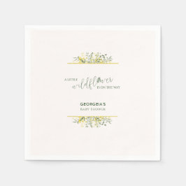 Rustic Golden Frame Wildflower on Way Baby Shower スタンダードカクテルナプキン