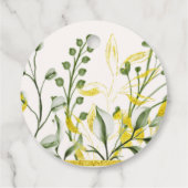 Rustic Golden Frame Wildflower on Way  Baby Shower フェイバータグ (裏面)