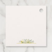 Rustic Golden Frame Wildflower on Way Baby Shower フェイバータグ (裏面)