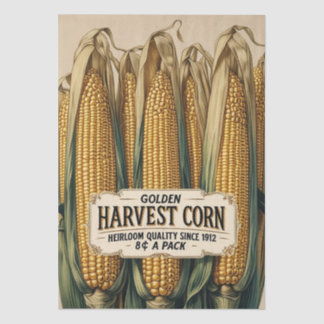 Rustic Golden Harvest Corn Fall Vintage Decoupage 薄葉紙