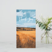 Rustic Golden Wheat Sunlit Country Road Summer サンキューカード (スタンド正面)