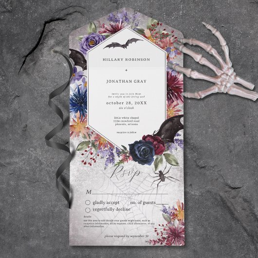 Rustic Gothic Colors ハロウィン ウェディング No Dinner オールインワン招待状