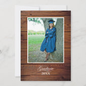 Rustic Graduation Announcement with photo カード (正面)