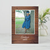 Rustic Graduation Announcement with photo カード (スタンド正面)
