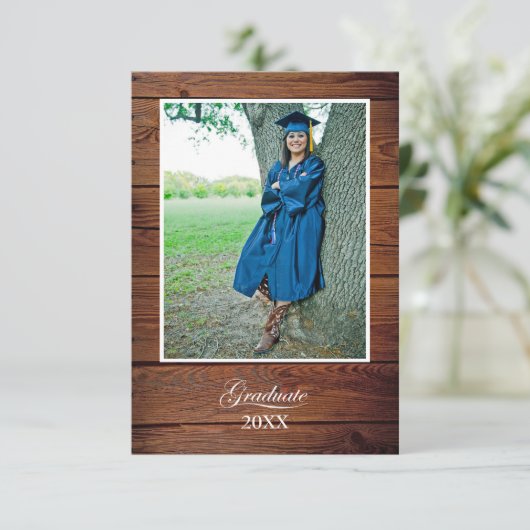 Rustic Graduation Party Invitation string lights カード (スタンド正面)