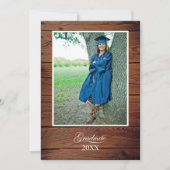 Rustic Graduation Party Invitation string lights 招待状 (正面)