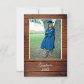 Rustic Graduation Party Invitation with photo カード (正面)