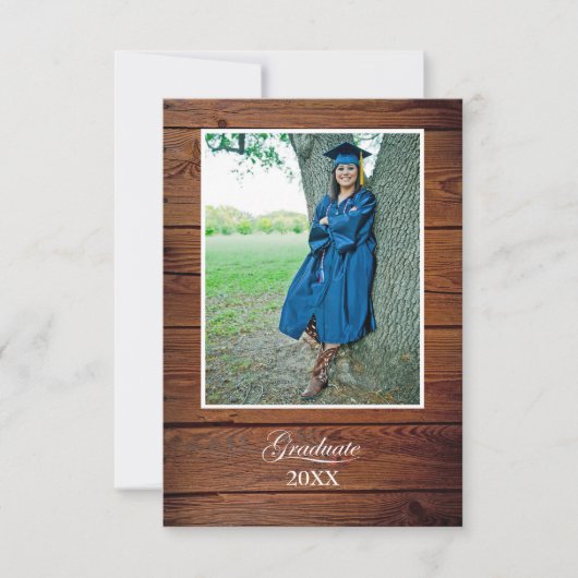 Rustic Graduation Party Invitation with photo カード (正面)
