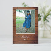 Rustic Graduation Party Invitation with photo カード (スタンド正面)