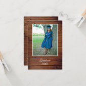 Rustic Graduation Party Invitation with photo カード (正面/裏面インサイチュ)