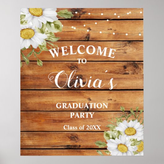 Rustic Graduation  welcome sign ポスター (正面)
