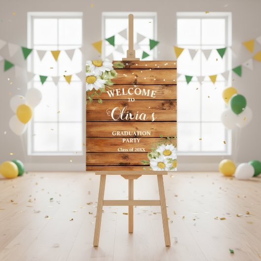 Rustic Graduation  welcome sign ポスター